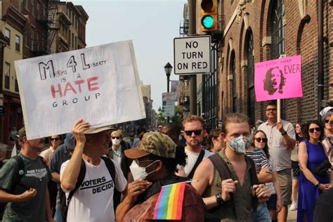 Hundreds protest Moms for Liberty in Philadelphia - WHYY