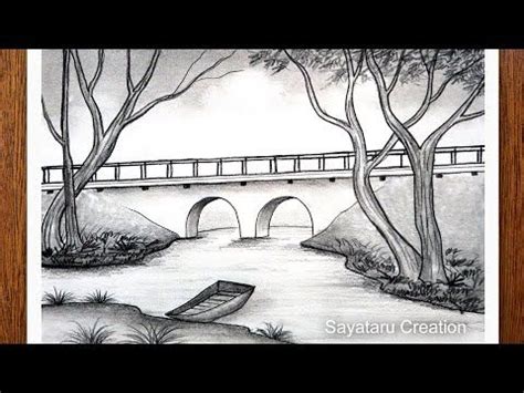 How to draw bridge scenery with pencil step by step pencil drawing for beginners – Artofit