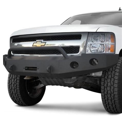 DV8 Offroad® - Chevy Silverado 1500 2011 Full Width Black Front Winch HD Bumper with Hoop