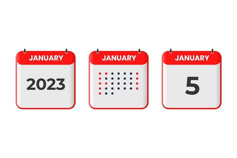 January 5 calendar design icon. 2023 calendar schedule, appointment ...