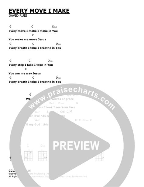 Every Move I Make Chords PDF (David Ruis) - PraiseCharts