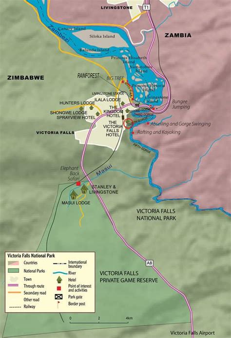 Victoria Falls Zambia Map