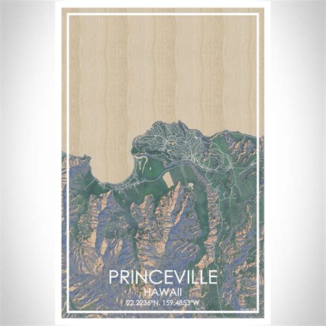 Princeville - Hawaii Map Print in Afternoon — JACE Maps