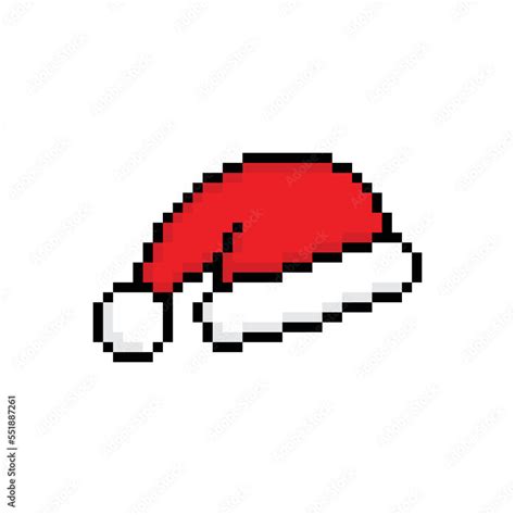 pixel christmas hat icon. Vector pixel art christmas hat 8 bit logo for game Stock Vector ...