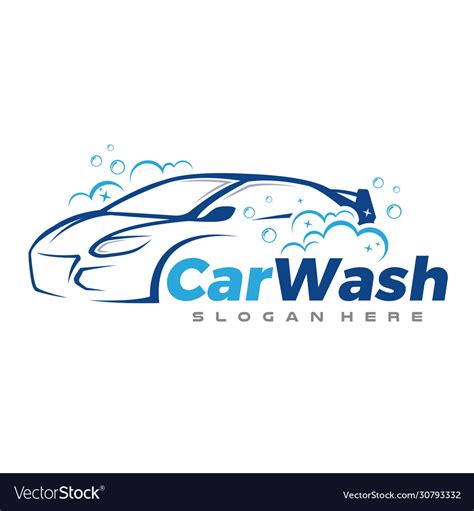 Car wash and clean logo Royalty Free Vector Image