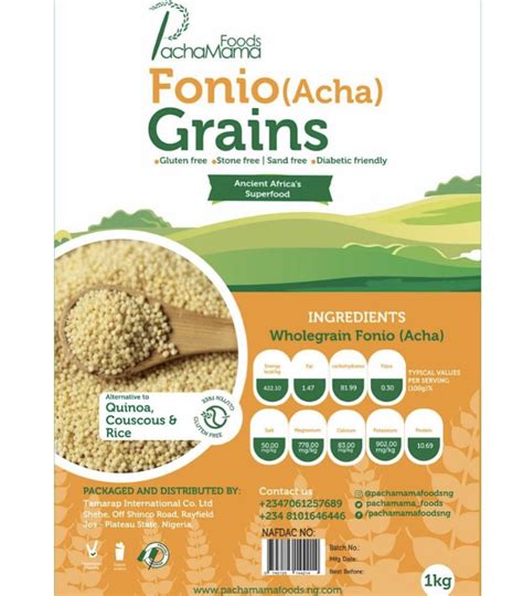 Pachamama Fonio (Acha) Grain – 1kg – Nutrition4kidsng