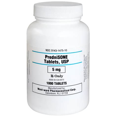 PredniSONE Rx Tablets, 5 mg x 1000 ct - Lambert Vet Supply | Dog, Cat ...