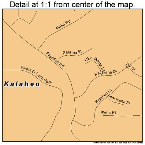 Kalaheo Hawaii Street Map 1524950