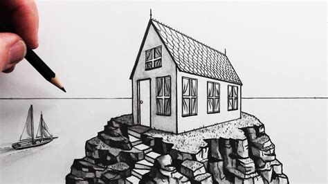 House Simple Easy 2 Point Perspective Drawing - Guus Flater1