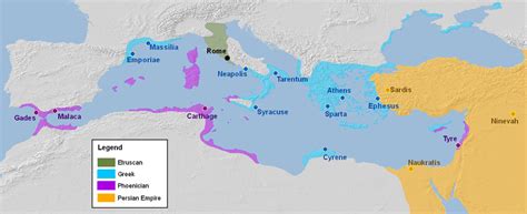 Overview Map of the Entire Mediterranean Circa 500 BC