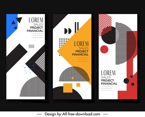 Business poster templates abstract geometry decor vertical design Vectors graphic art designs in ...