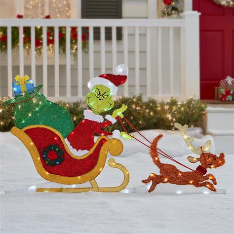 The Illuminated Grinch Sleigh - Hammacher Schlemmer