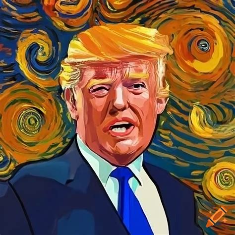 Portrait of president donald trump in van gogh's style on Craiyon