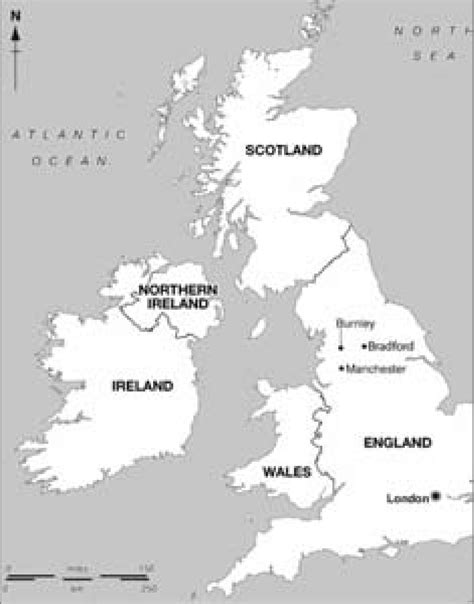 Map of UK showing Burnley | Download Scientific Diagram