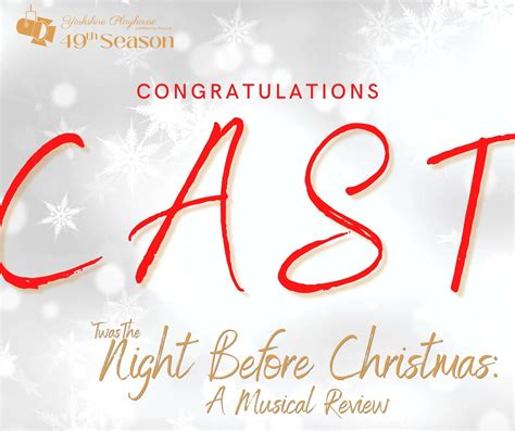 Twas the Night Before Christmas: CAST LIST — Yorkshire Playhouse