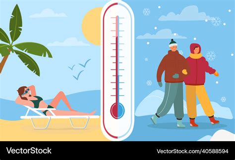 Hot and cold weather concept Royalty Free Vector Image