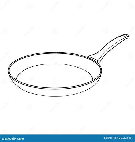 Isolated Frying Pan Cartoon Drawing Stock Vector - Illustration of vector, cooking: 83217297