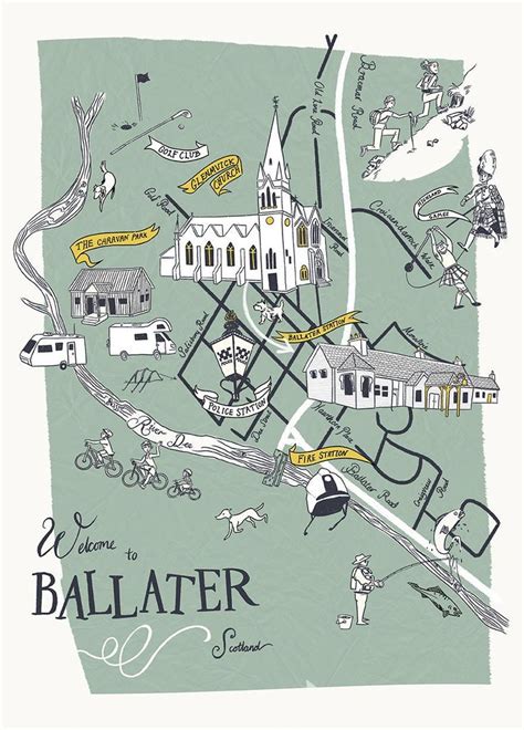 Ballater Illustration Map Print - Etsy UK | Maps illustration design, Illustrated map, City maps ...