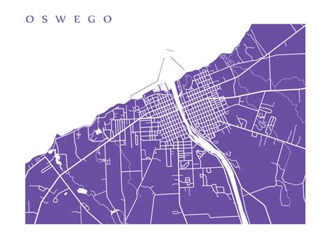 Oswego NY Map Print Upstate New York - Etsy