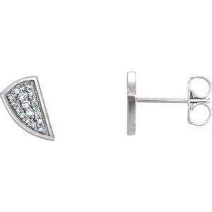 14K White 1/10 CTW Diamond Earrings | Stuller