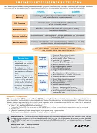 HCLT Brochure: Business Intelligence in Telecom | PDF