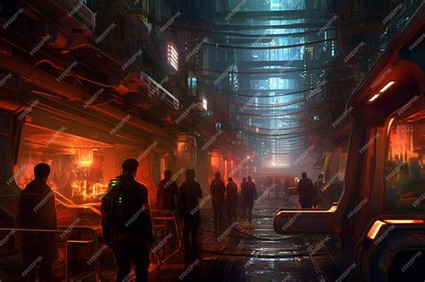 Premium AI Image | cyberpunk science fiction sci fi cybercity