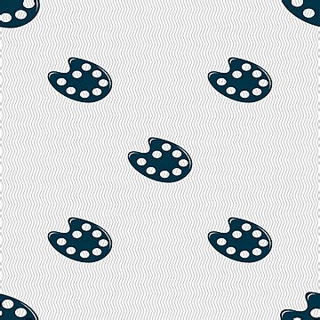 Vector Seamless Pattern Of Palette Icon Sign For Painting On Gray Background Vector, Eps ...