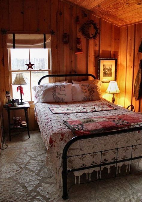 Elegant And Cozy Bedroom Ideas With Small Spaces(7) | Cabin bedroom decor, Rustic cabin bedroom ...