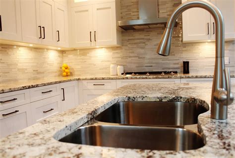 Alaskan White Granite With Tile Backsplash — Randolph Indoor and Outdoor Design