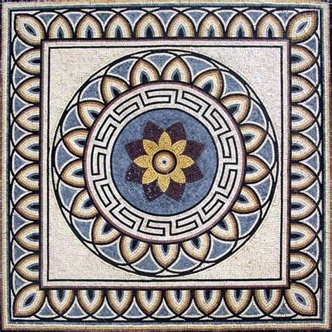 Greco-Roman Flower Mosaic - Aquila | Roman mosaic, Roman mosaic art ...