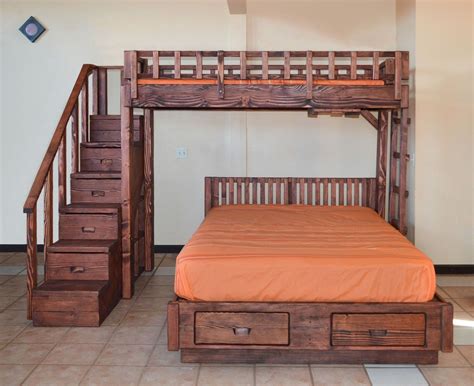 bunk beds with double on bottom with drawers in stairs | Modern bunk beds, Kids bunk beds ...