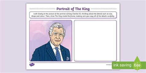 FREE! - Portrait of King Charles III Activity, King Charles