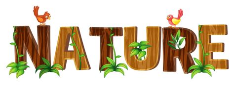 Font design with word nature 454853 Vector Art at Vecteezy