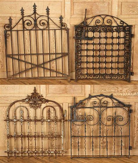 FOUR ANTIQUE WROUGHT IRON GARDEN GATES C1880-1920