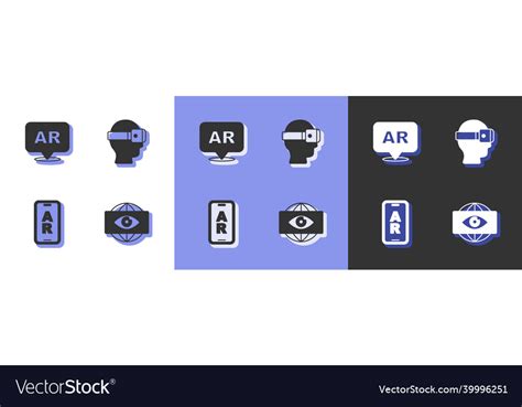 Set big brother electronic eye augmented reality Vector Image