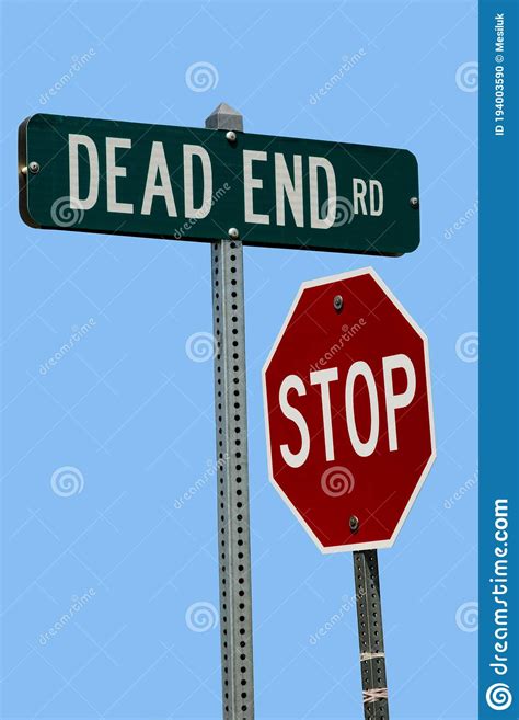 Humorous Dead End Road with Stop Sign Stock Photo - Image of service, stop: 194003590