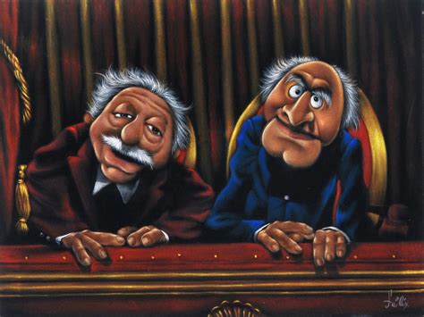 Statler and Waldorf Muppet show heckling Critics Theater F240 Painting by E Felix