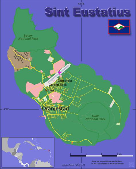 Sint Eustatius Country data, links and map by administrative structure