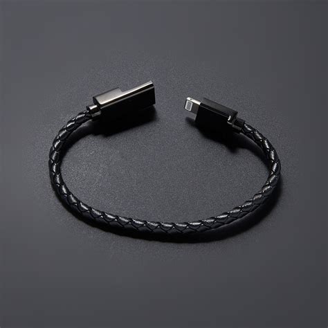 Charging Cable Bracelet Single Wrap // Midnight Black (7.5" iPhone) - Revive Project - Touch of ...