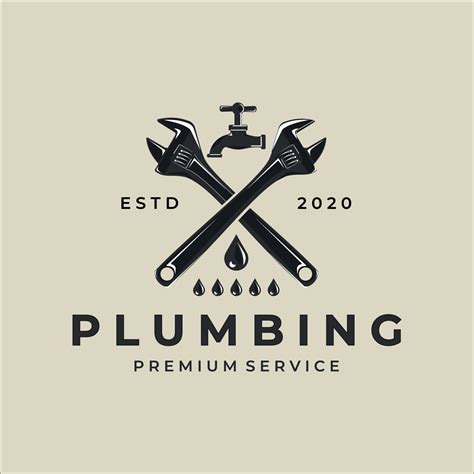 plumbing logo vintage vector illustration template design. plumber logo for professional ...