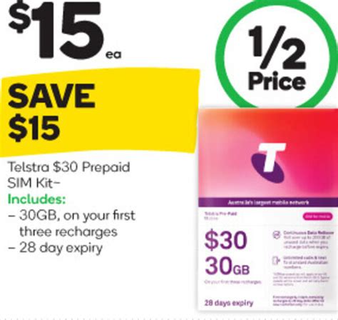 Telstra Prepaid Sim offer at Woolworths