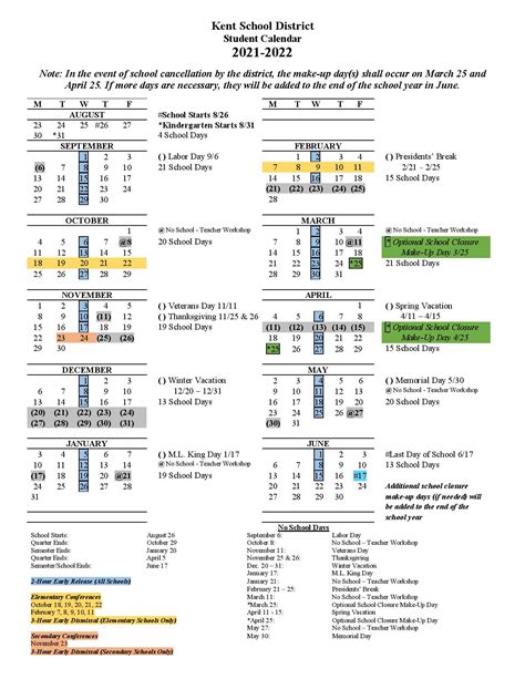 2025-2026 School Year Calendar For Kent School District - Calendar 2025 June July August