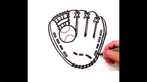 How to Draw a Baseball Glove - YouTube