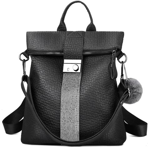 Fashion Leather Backpack for Women, Antitheft Handbag Travel Rucksack Ladies Waterproof Shoulder ...