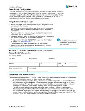 What Is A MetLife Total Control Account (TCA)? - Fill and Sign Printable Template Online