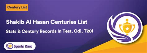 Shakib-Al-Hasan Centuries List - Stats & Records In Test, ODI, T20I ...