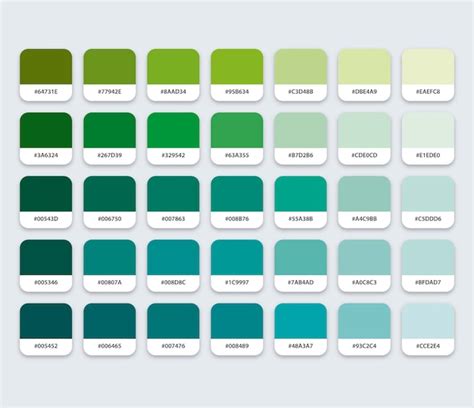 Paleta de colores verde azul aguamarina con hexágono | Vector Premium