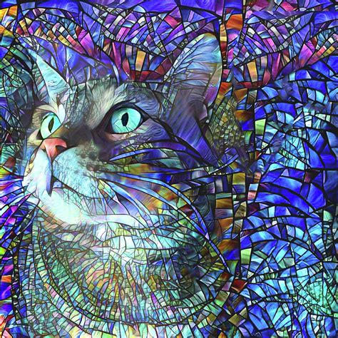 A Stained Glass Tabby Cat Named Jack Digital Art by Peggy Collins - Pixels