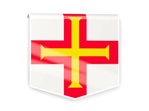 Square flag label. Illustration of flag of Guernsey