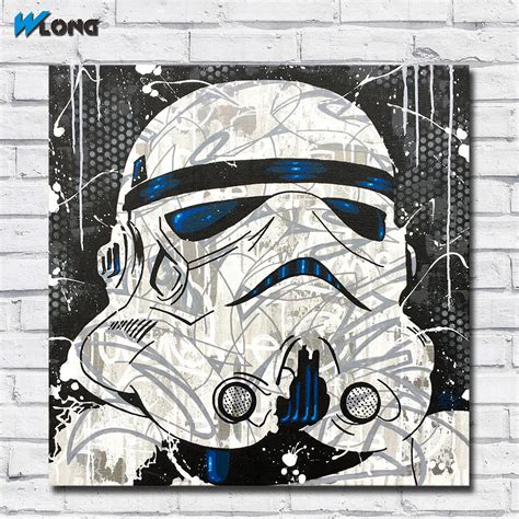 Aliexpress.com : Buy Wlong Printing Oil Painting Graffiti Star Wars ...